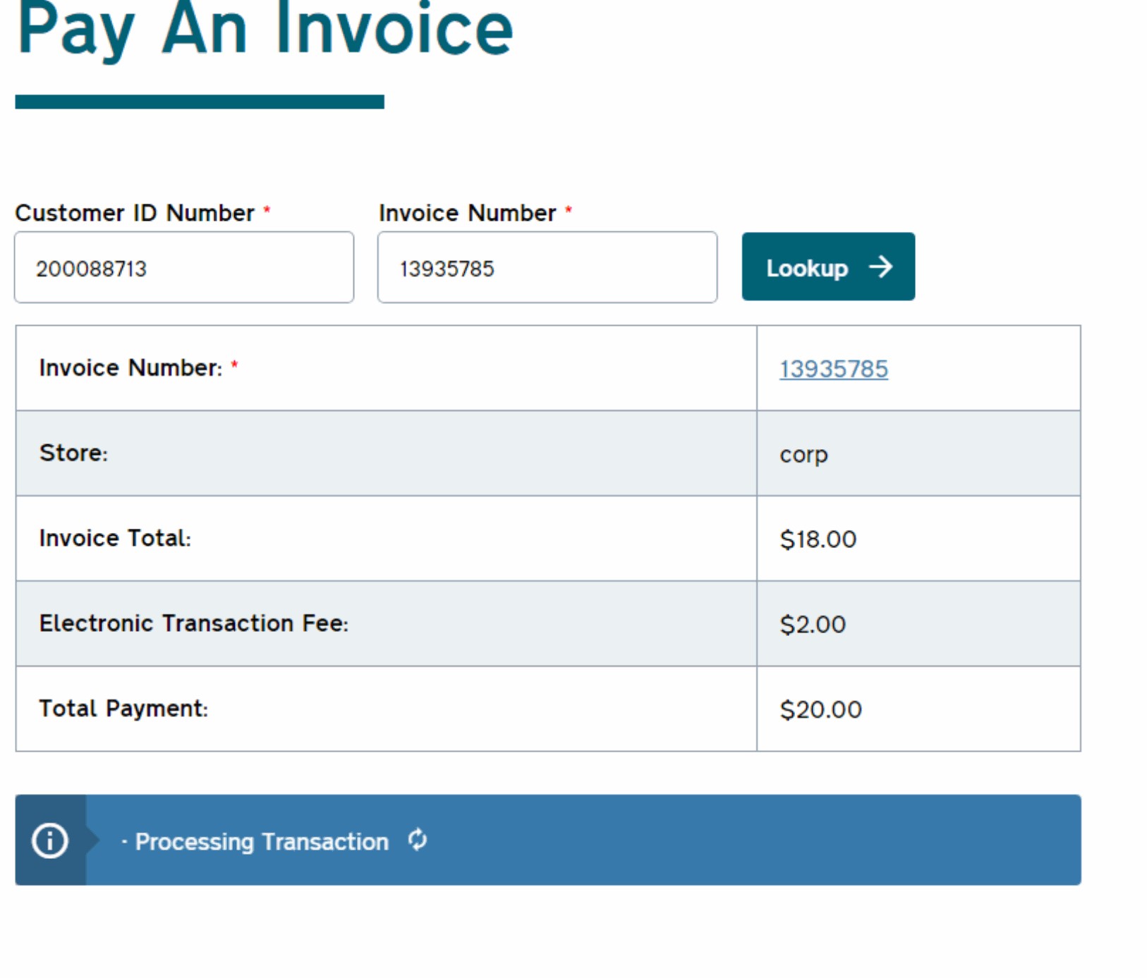 Pay an Invoice
