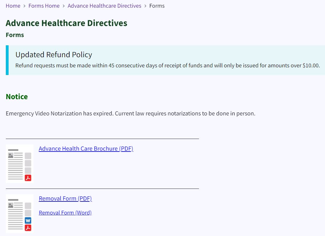 Figure 7. Download Forms page