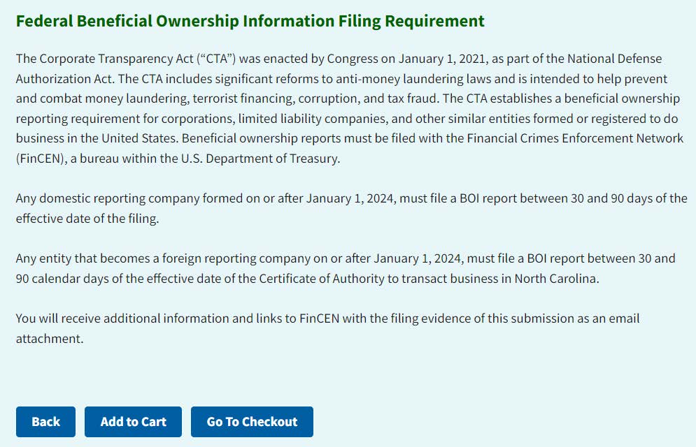 Figure 19. Federal Beneficial Ownership Information Filing Requirement