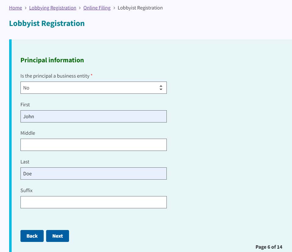 Figure 19. Is the principal a business entity?