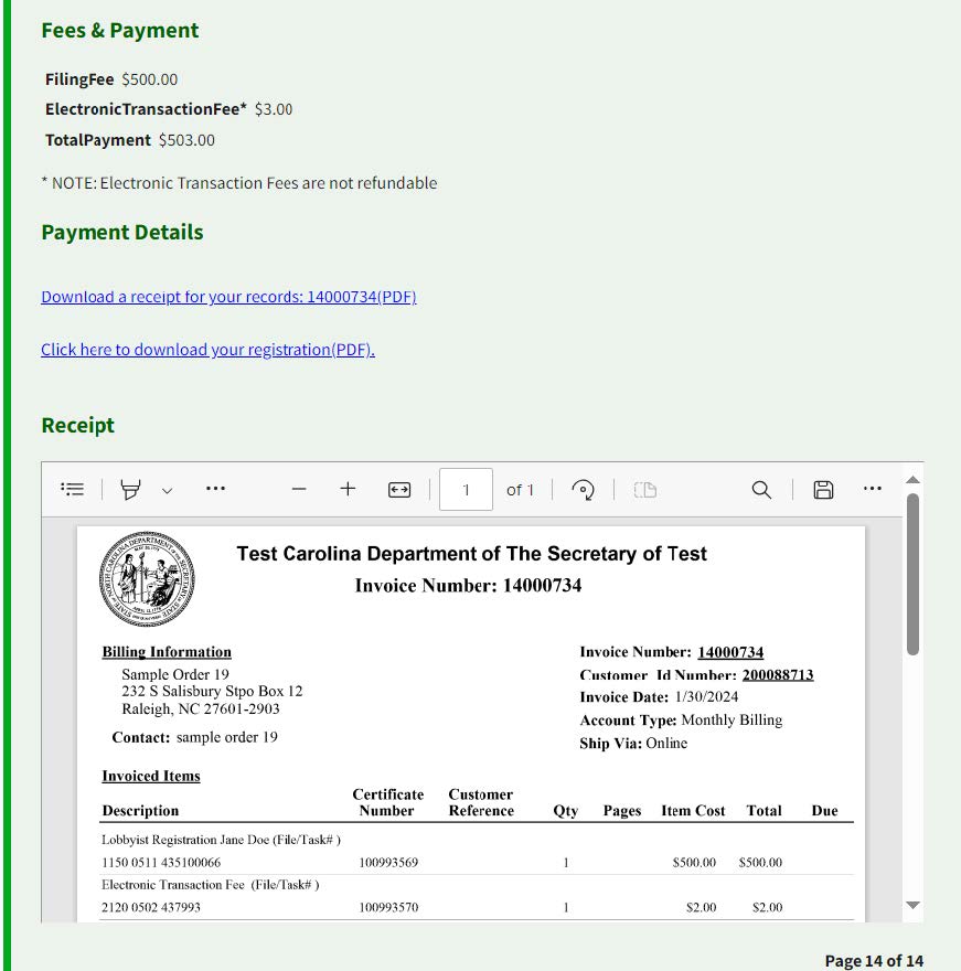 Figure 30. Receipt