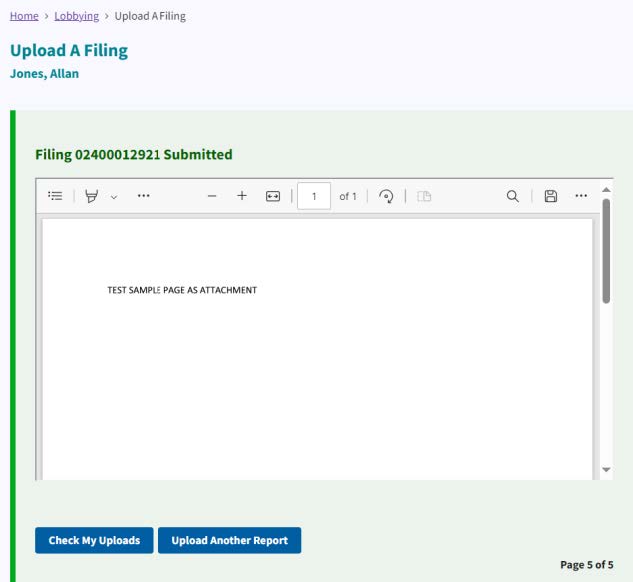 Figure 43. Filing Submitted