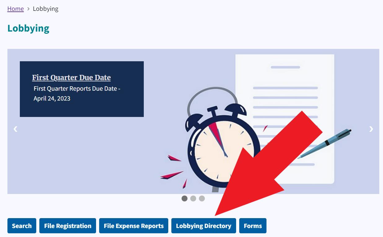 Figure 45. Click Lobbying Directory