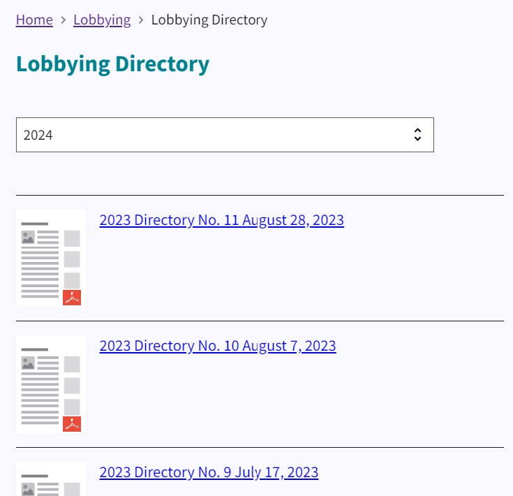 Figure 46. Lobbying Directory