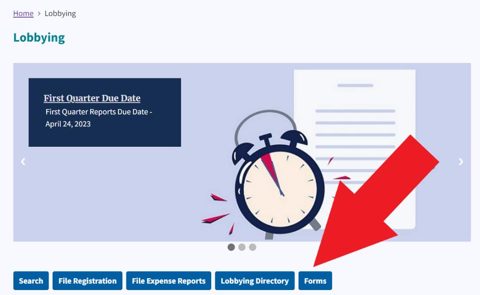 Figure 48. Red arrow pointing to Forms button