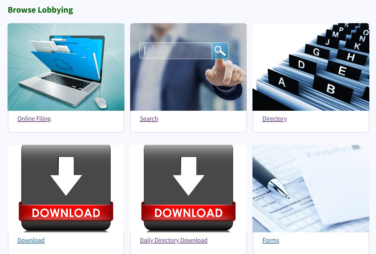 Figure 53. Browse Lobbying section