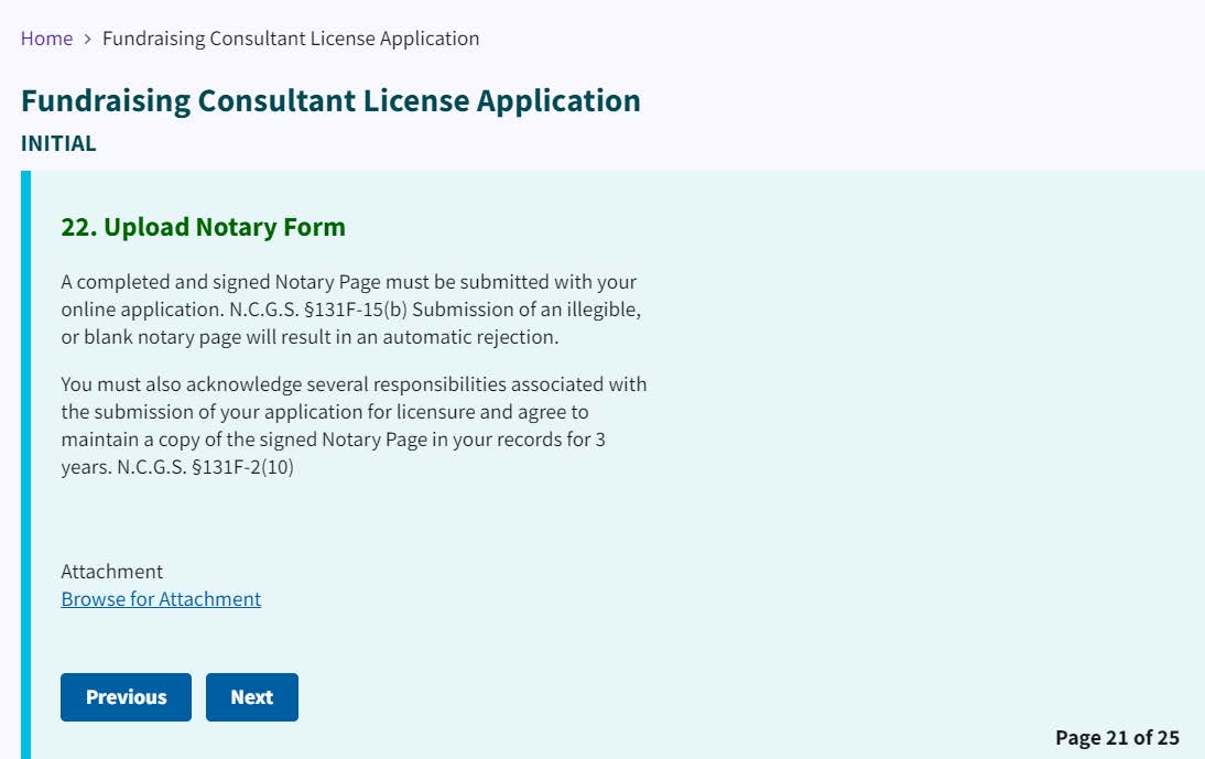 Figure 127. Upload Notary Form page