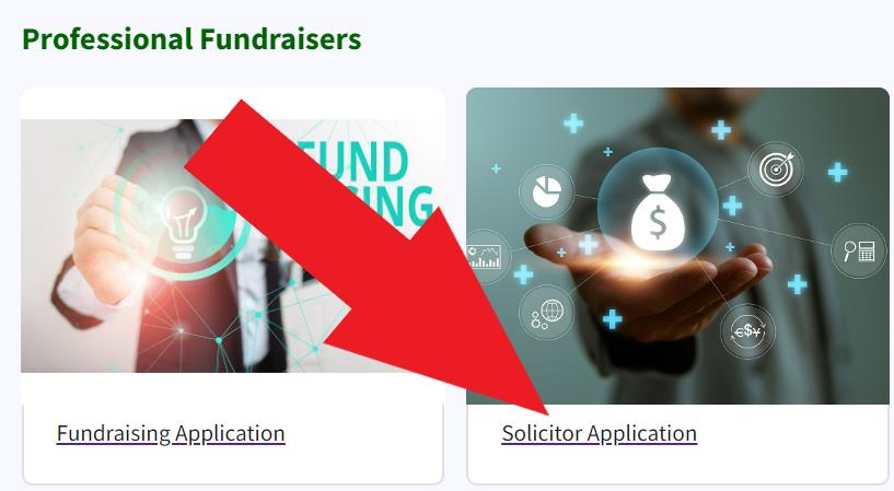 Figure 132. A red arrow points to the Solicitor Application link