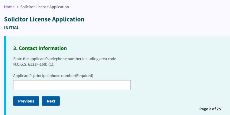 Figure 136. Contact Information - principal phone number