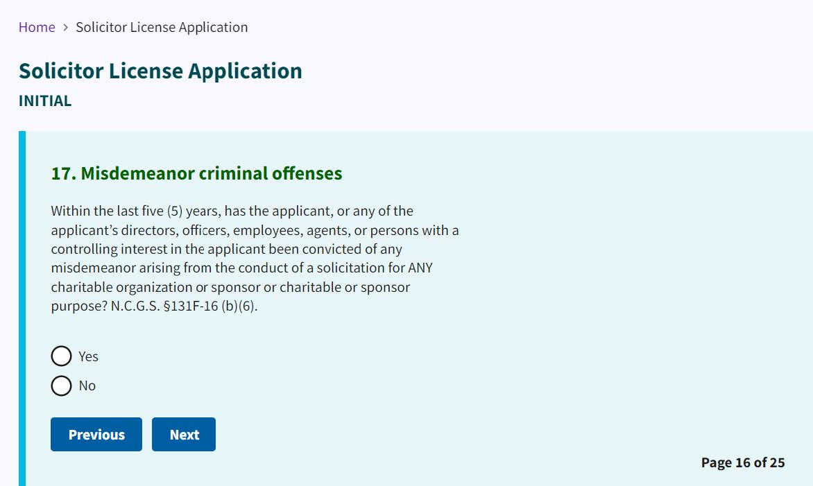 Figure 151. Misdemeanor criminal offenses question