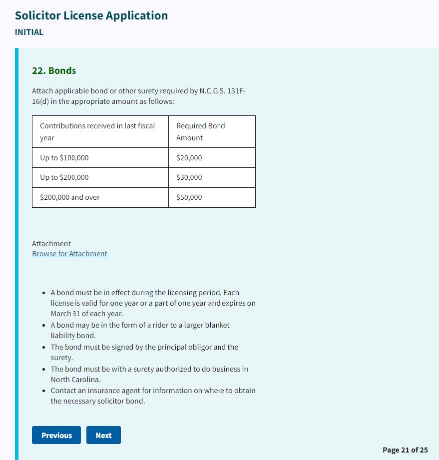 Figure 157. Browse for Attachment link to upload bonds