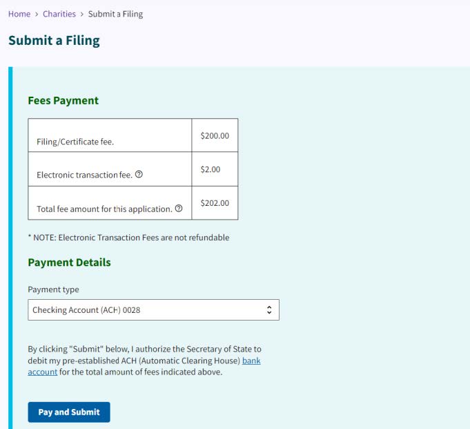 Figure 161. Payment Details and Payment Type dropdown