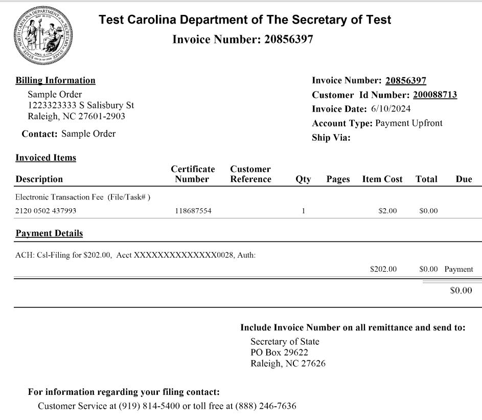 Figure 163. Downloadable and printable PDF of receipt