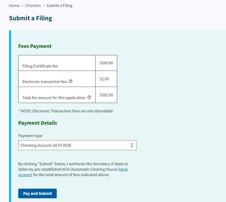 Figure 182. Pay and Submit button