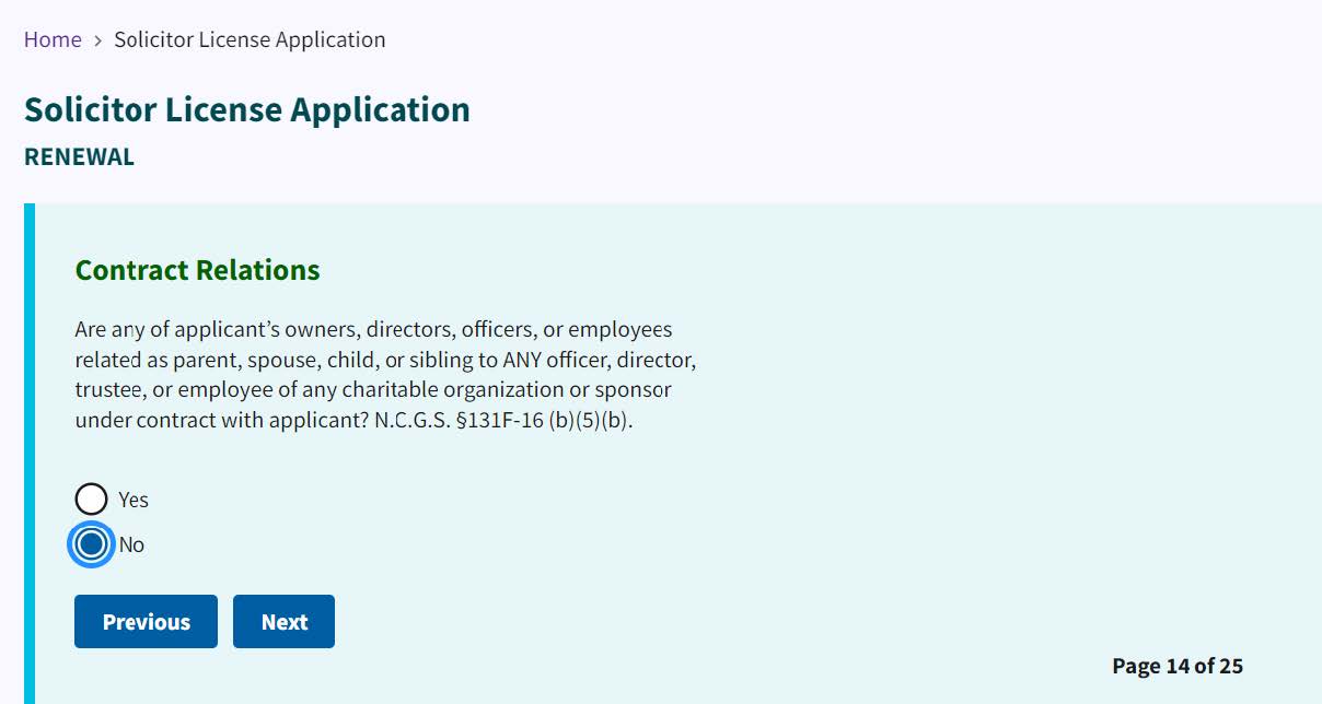 Figure 203. Contract Relations radio buttons