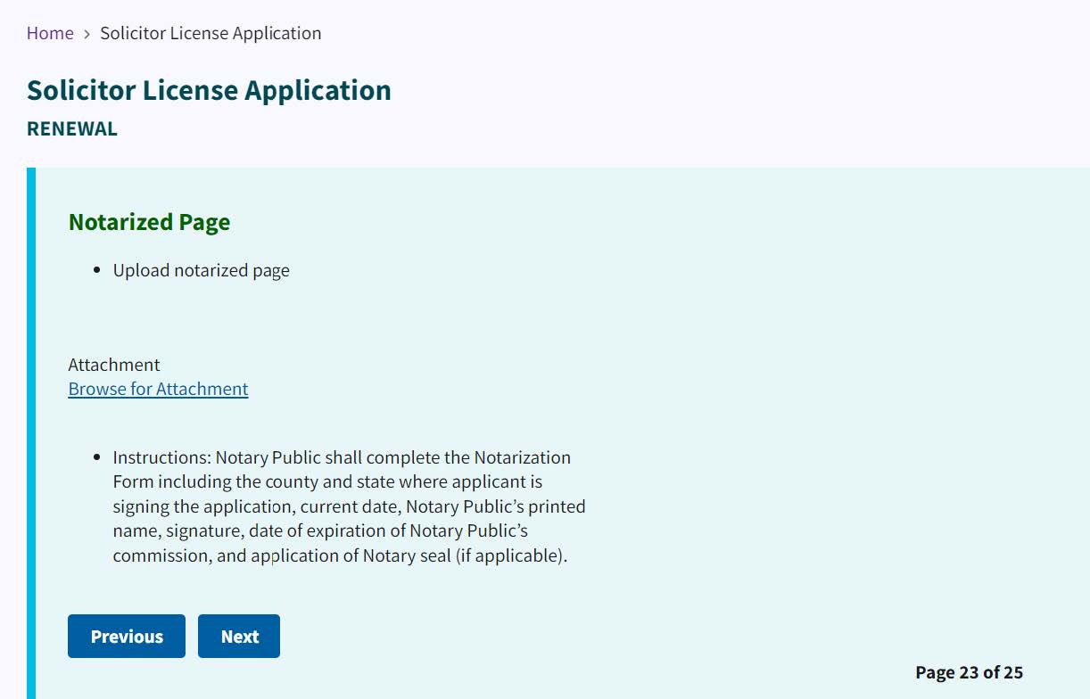 Figure 212. Notarized Page upload attachment link