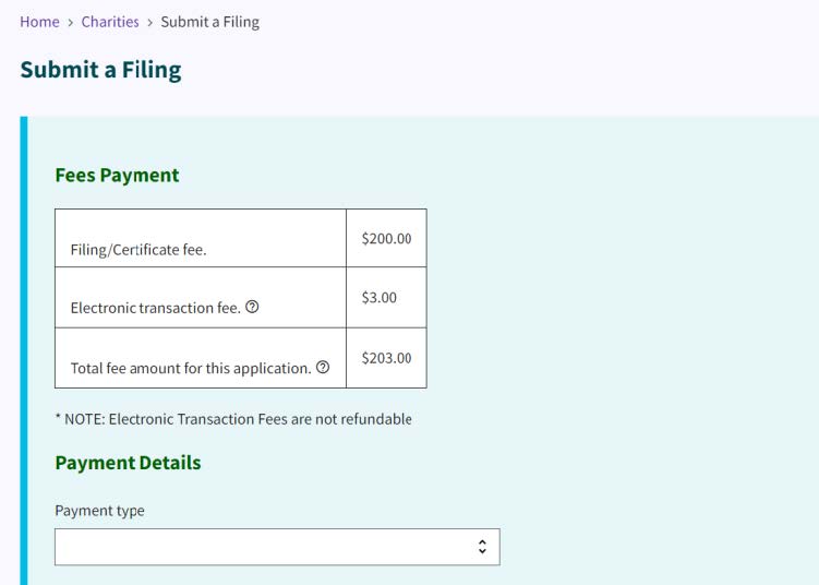 Figure 215. Payment Type dropdown