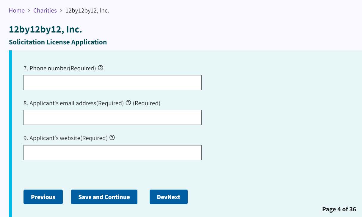 Figure 238. Phone, email address, and website entry fields