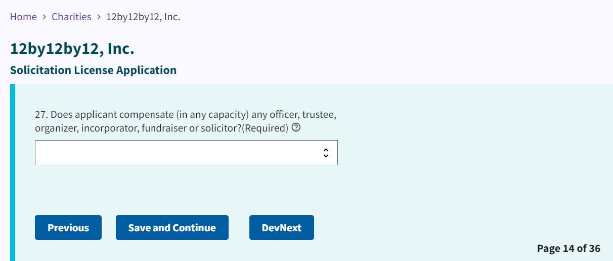 Figure 260. Dropdown for applicant compensation of others question