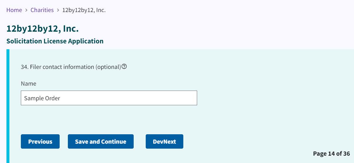 Figure 269. Filer's name entry field