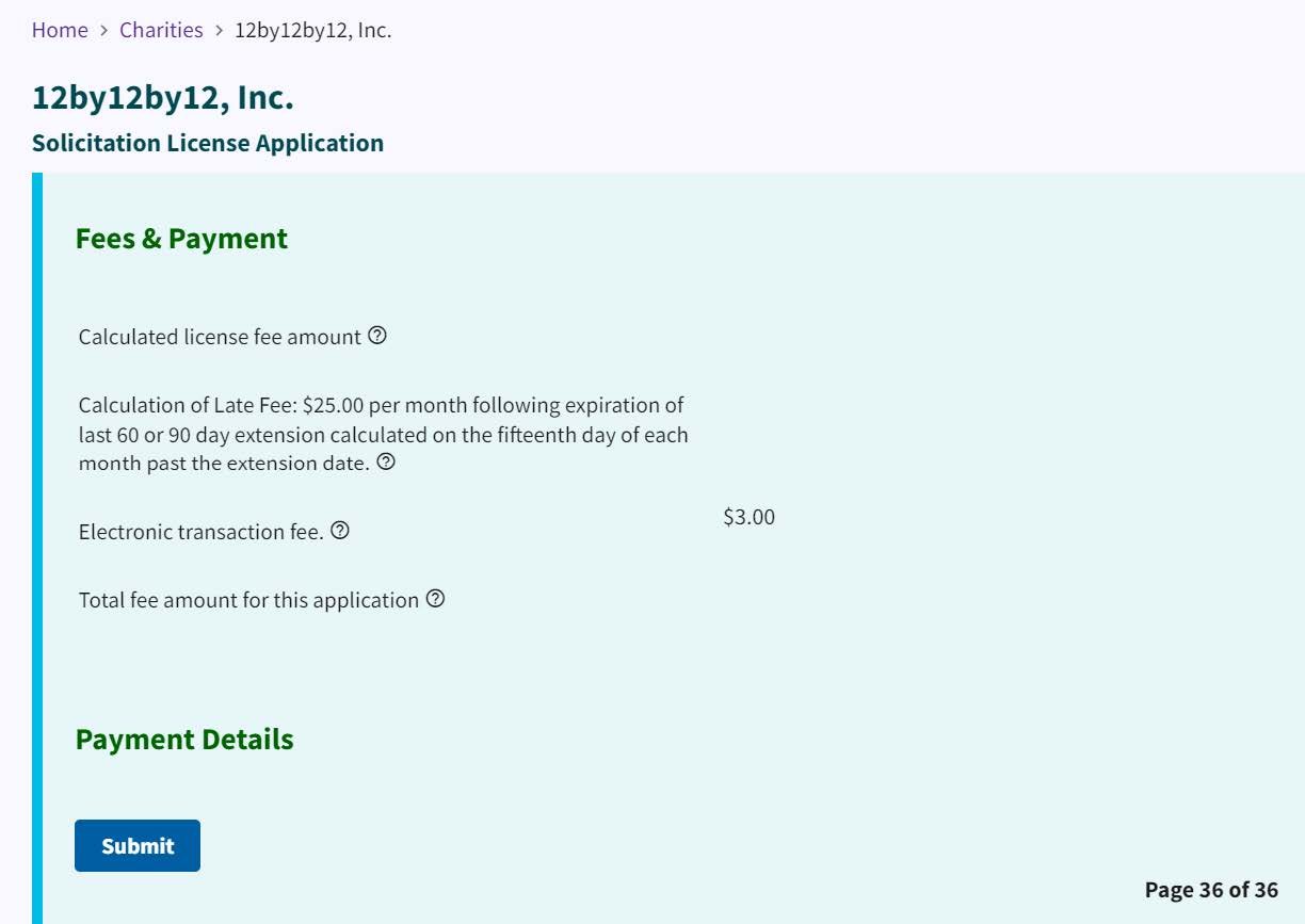 Figure 273. Fees and Payment page