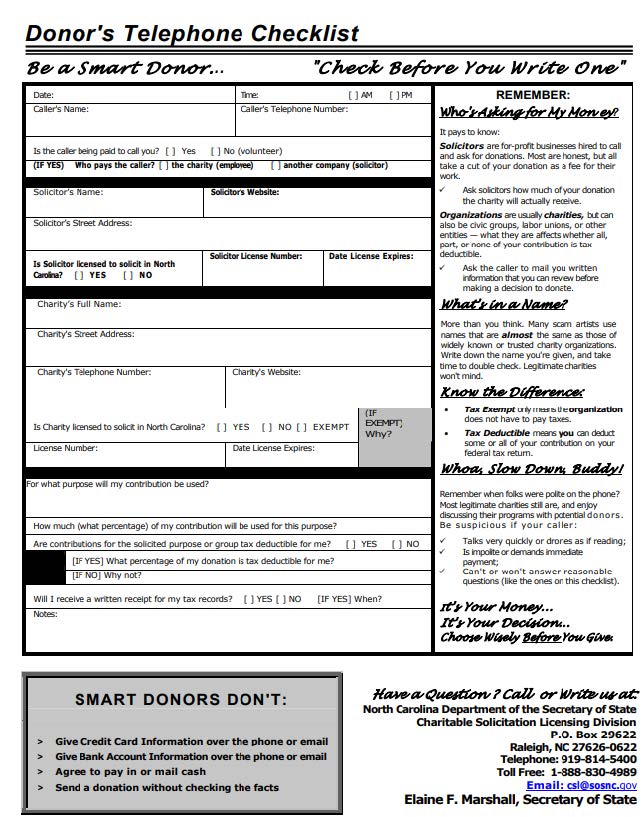 Figure 276. Smart Donor Checklist