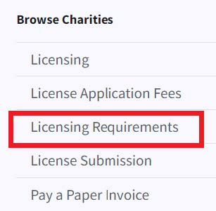 Figure 289. Licensing Requirements” link highlighted in red