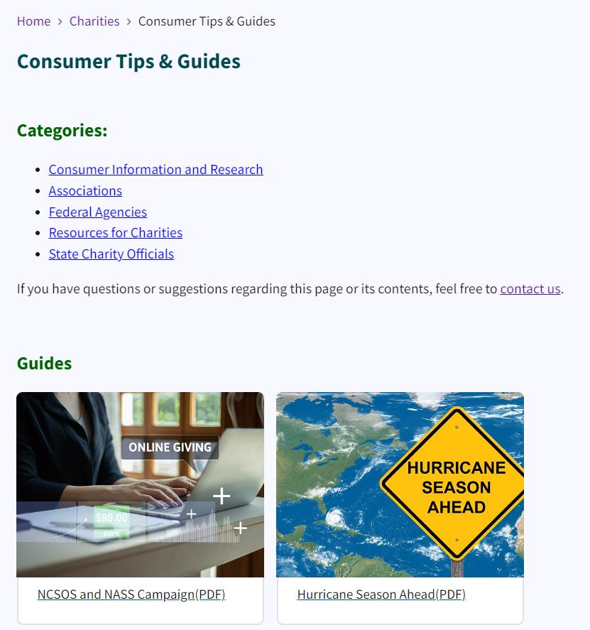 Figure 305. Consumer Tips and Guides page