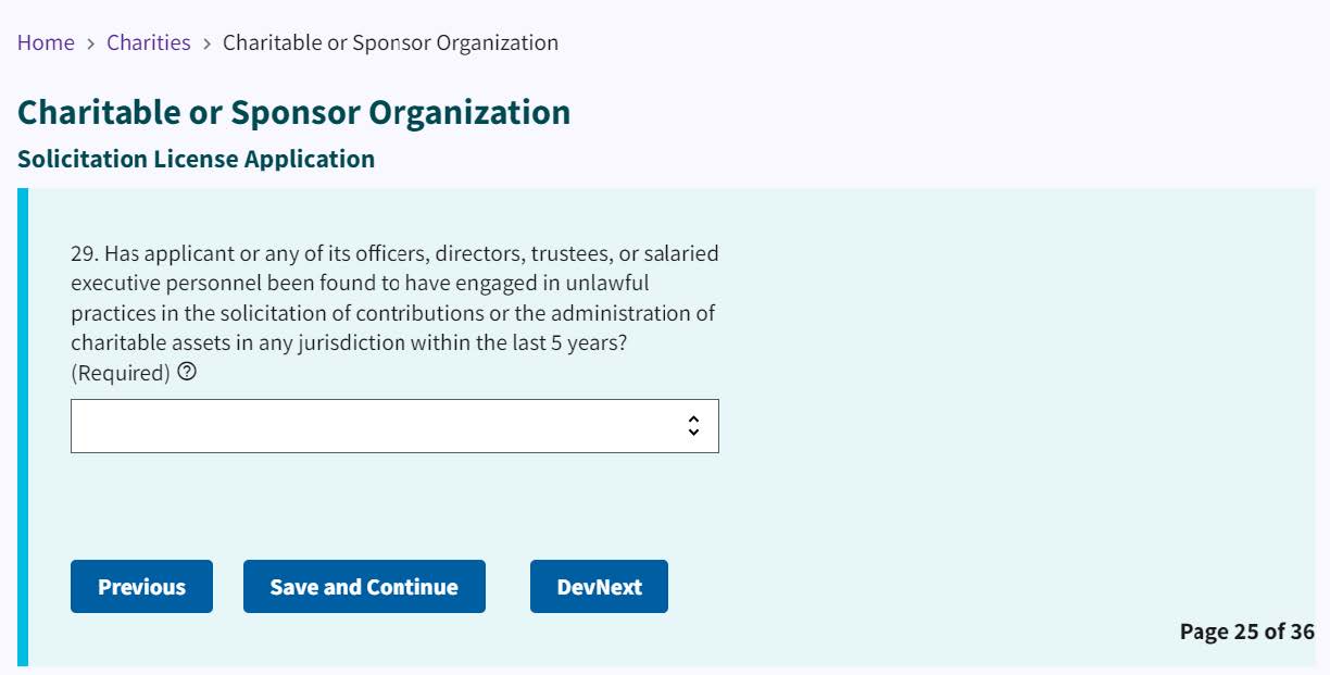 Figure 41. Unlawful practices dropdown