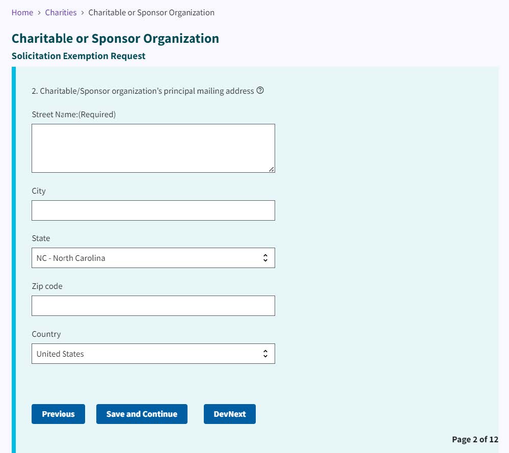 Figure 64. Mailing address entry fields