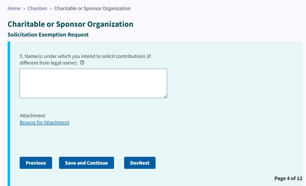 Figure 66. Solicitation name entry field