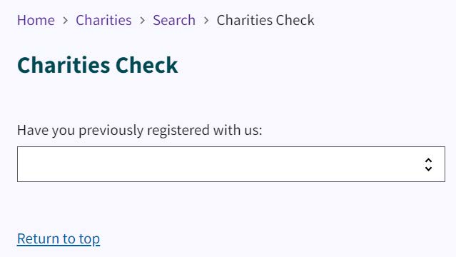 Figure 99. Charities Check page