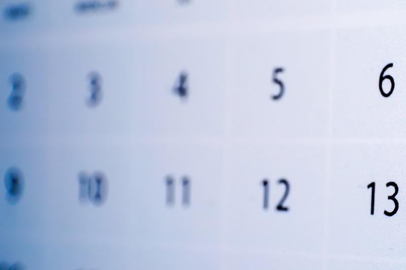 a close up of a calendar.