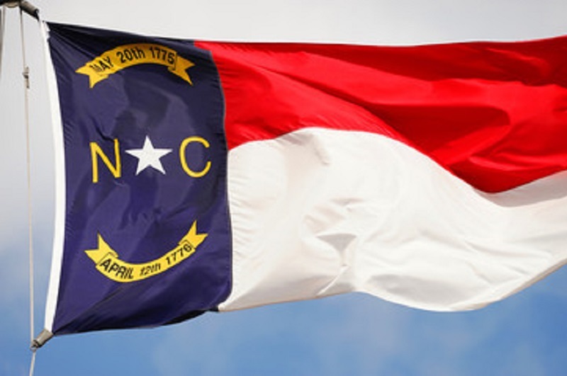 photo of N.C flag waving