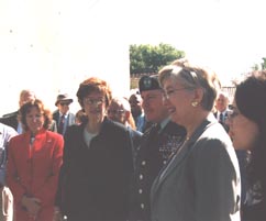 a group of people standing together.