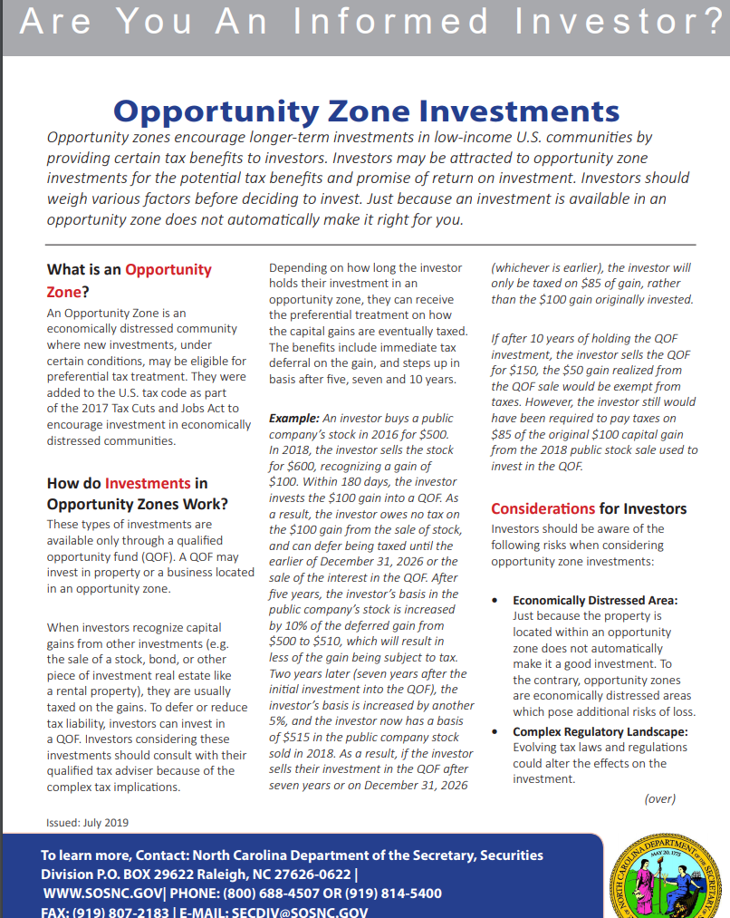 Opportunity Zones booklet