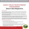 Are You an Informed Investor? High-Yield Investment Programs booklet